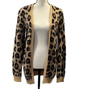 Witty Fox Women's Leopard Print Open Cardigan Size L